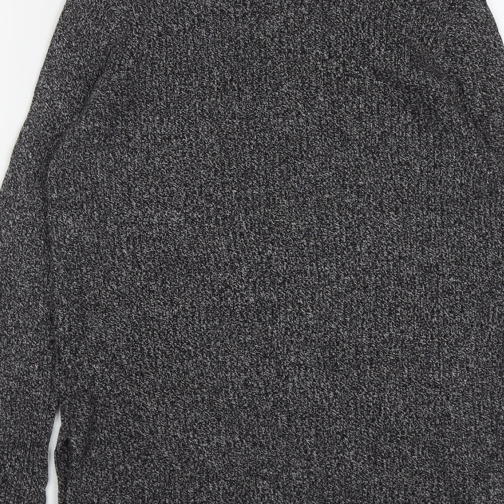H&M Womens Grey Round Neck  Cotton Pullover Jumper Size S