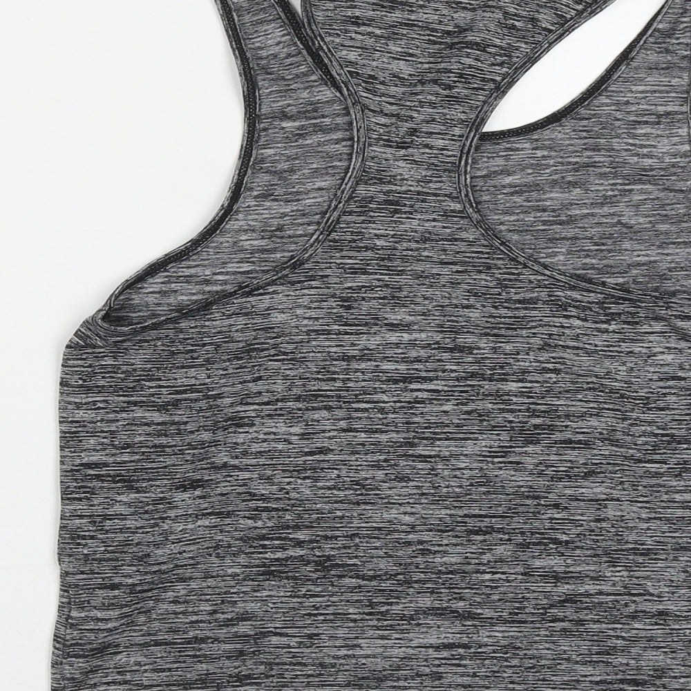 USA Pro Girls Grey  Polyester Basic Tank Size 9-10 Years Round Neck