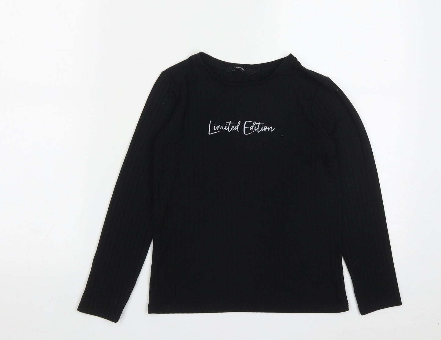 George Girls Black  Polyester Basic Casual Size 8-9 Years Round Neck