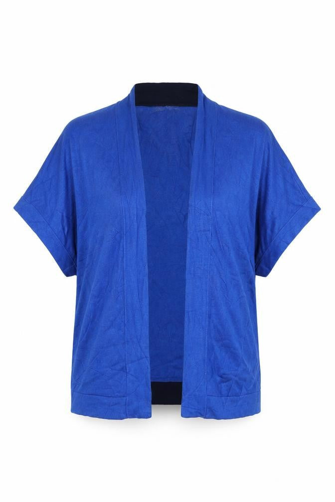 Marks and Spencer Womens Blue V-Neck  Viscose Shrug Jumper Size 12