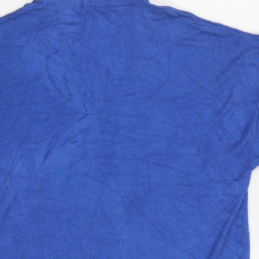 Marks and Spencer Womens Blue V-Neck  Viscose Shrug Jumper Size 12