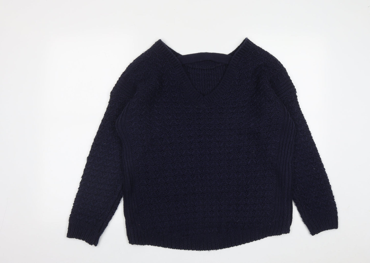 New Look Womens Blue Round Neck  Acrylic Pullover Jumper Size M