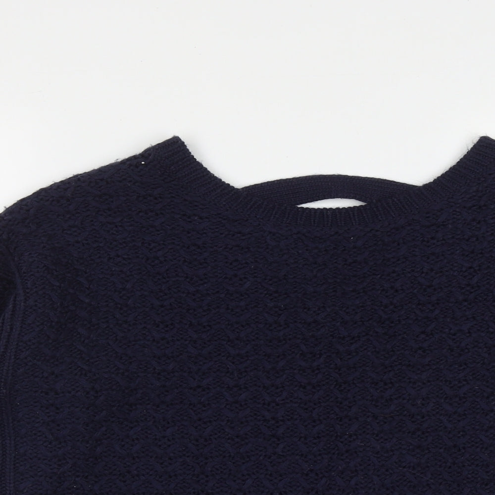 New Look Womens Blue Round Neck  Acrylic Pullover Jumper Size M