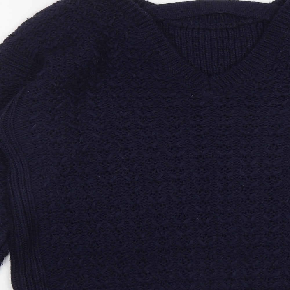 New Look Womens Blue Round Neck  Acrylic Pullover Jumper Size M