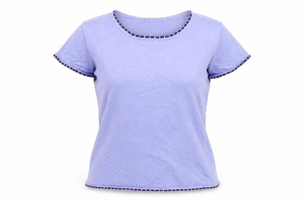 Anne Brooks Womens Purple  Viscose Basic T-Shirt Size 12 Round Neck