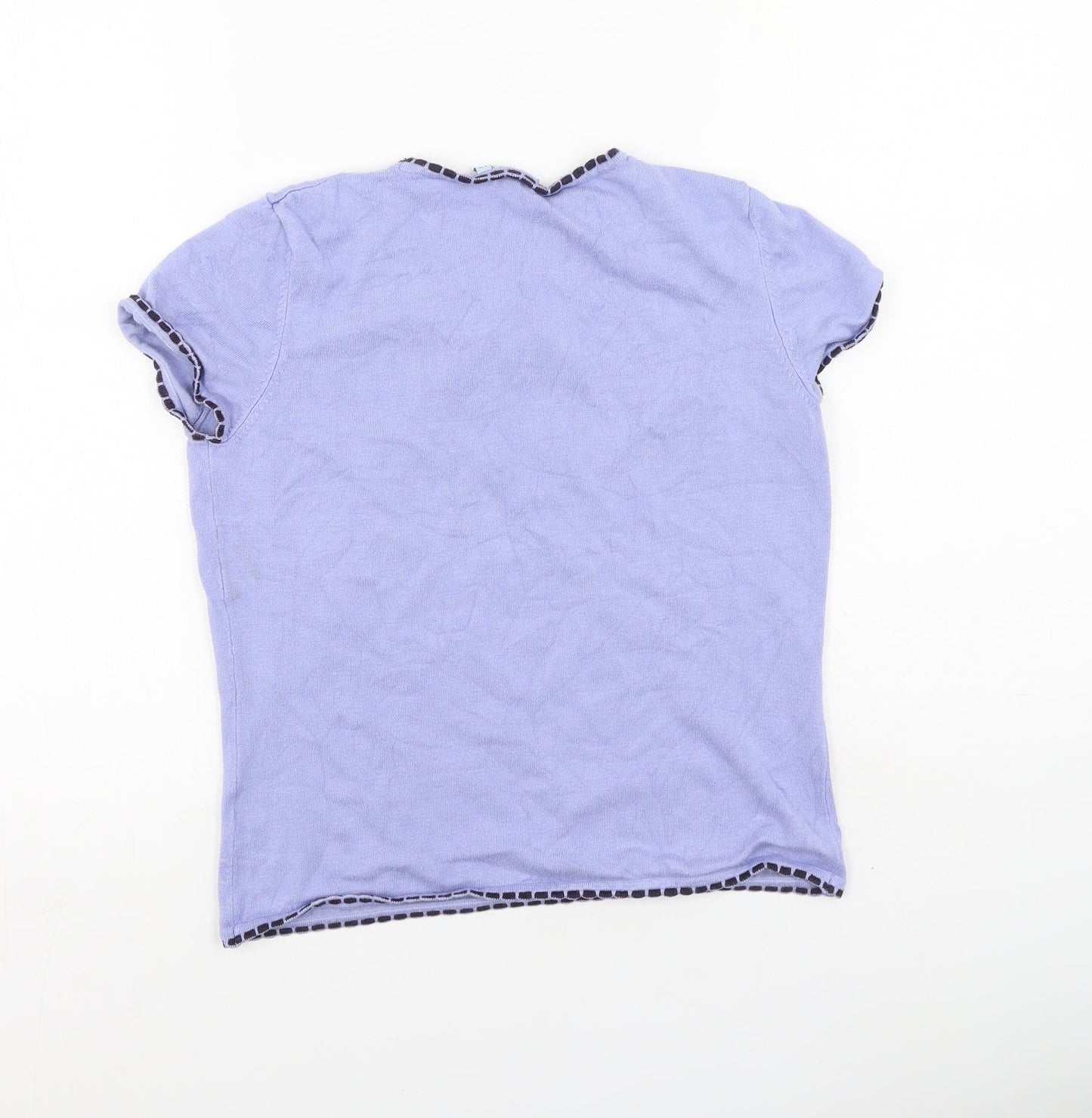 Anne Brooks Womens Purple  Viscose Basic T-Shirt Size 12 Round Neck