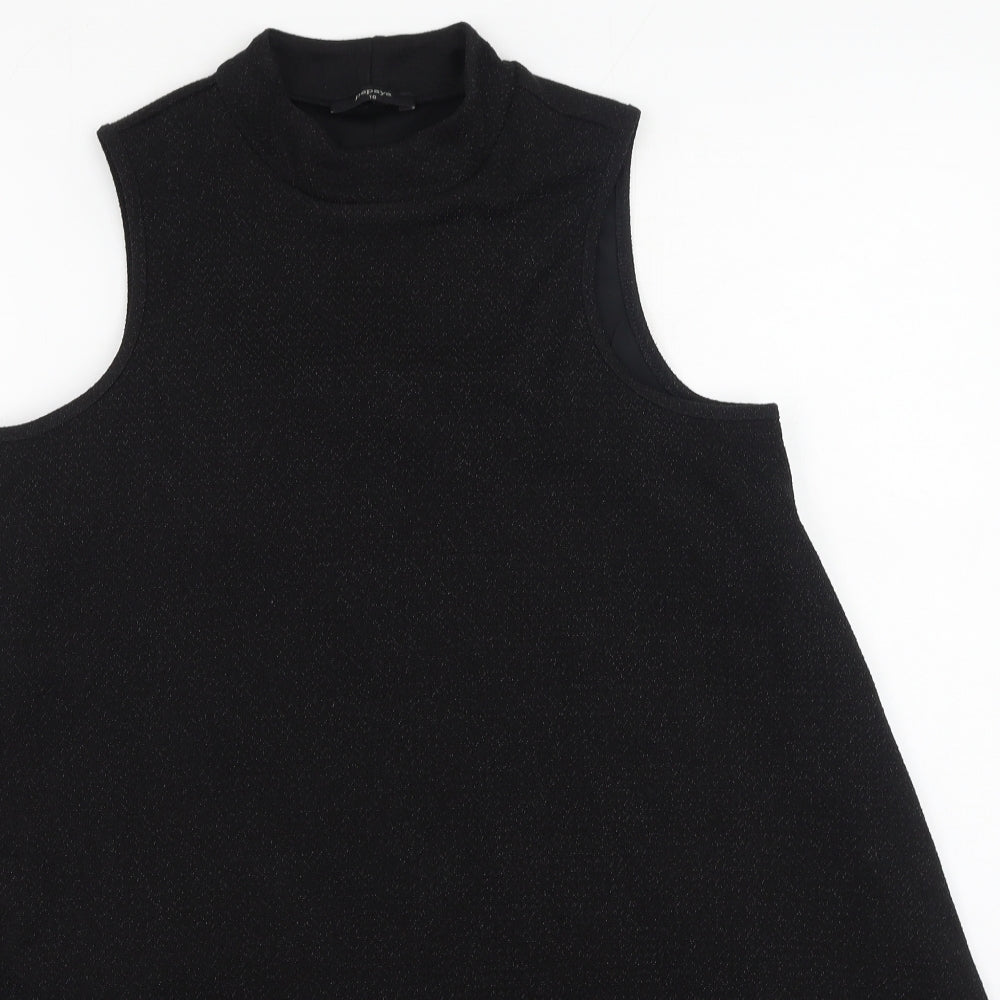 Papaya Womens Black  Polyester Fit & Flare  Size 10  High Neck