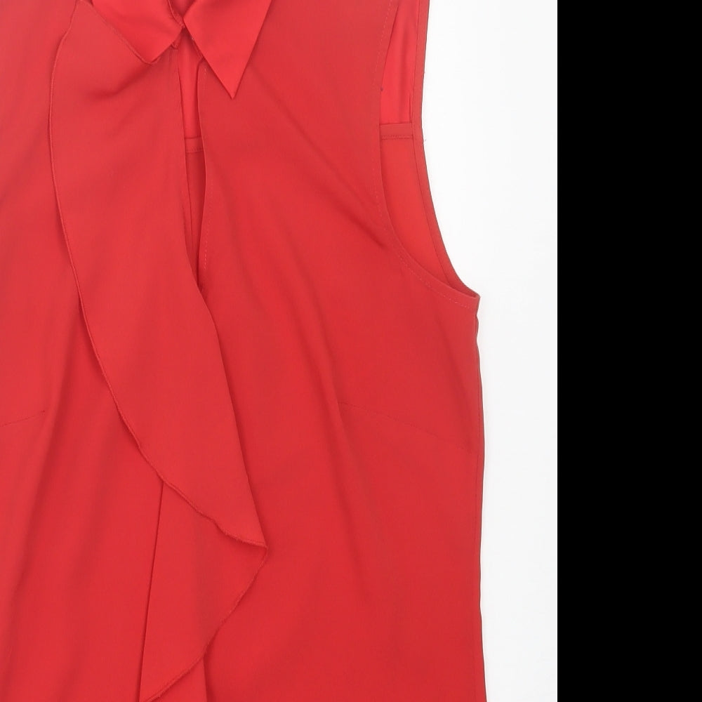 Per Una Womens Red  Polyester Basic Tank Size 12 Collared