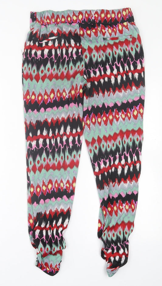 dizzylizzy Womens Multicoloured Geometric Polyester Trousers  Size M L29 in Regular
