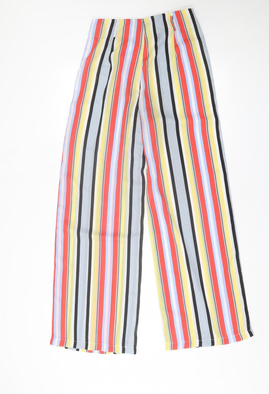 I SAW IT FIRST Womens Multicoloured Striped Polyester Trousers  Size 10 L30 in Regular Zip