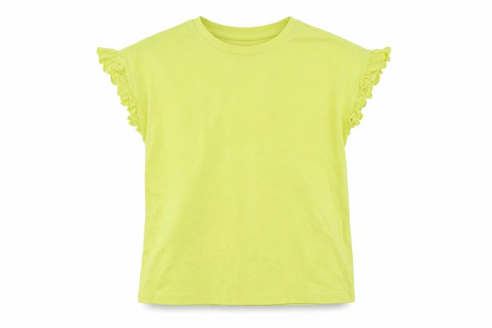 Very Girls Yellow  Cotton Basic T-Shirt Size 9 Years Crew Neck Pullover