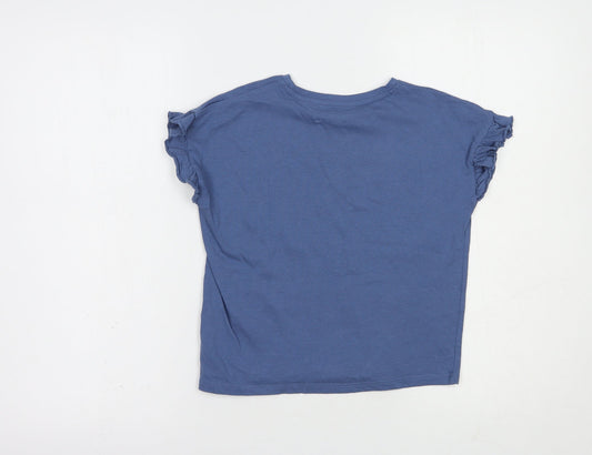 Very Girls Blue  Cotton Pullover T-Shirt Size 9 Years Crew Neck Pullover - Peace And Love