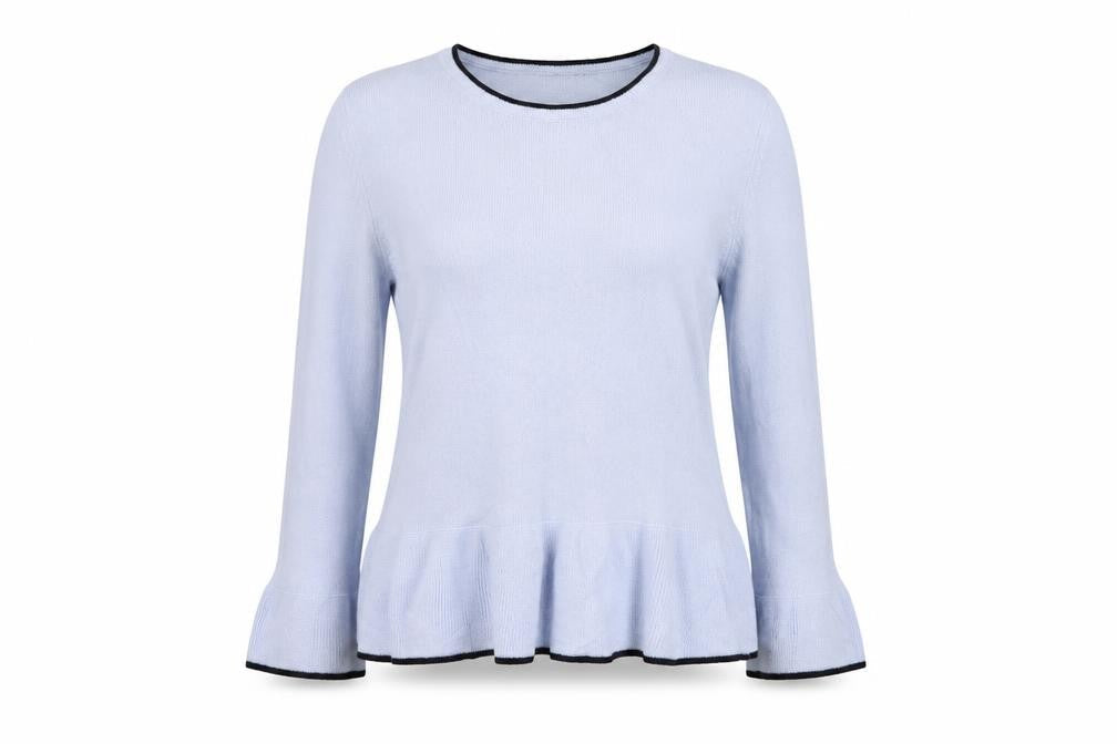 Marks and Spencer Womens Blue Crew Neck  Acrylic Pullover Jumper Size 12