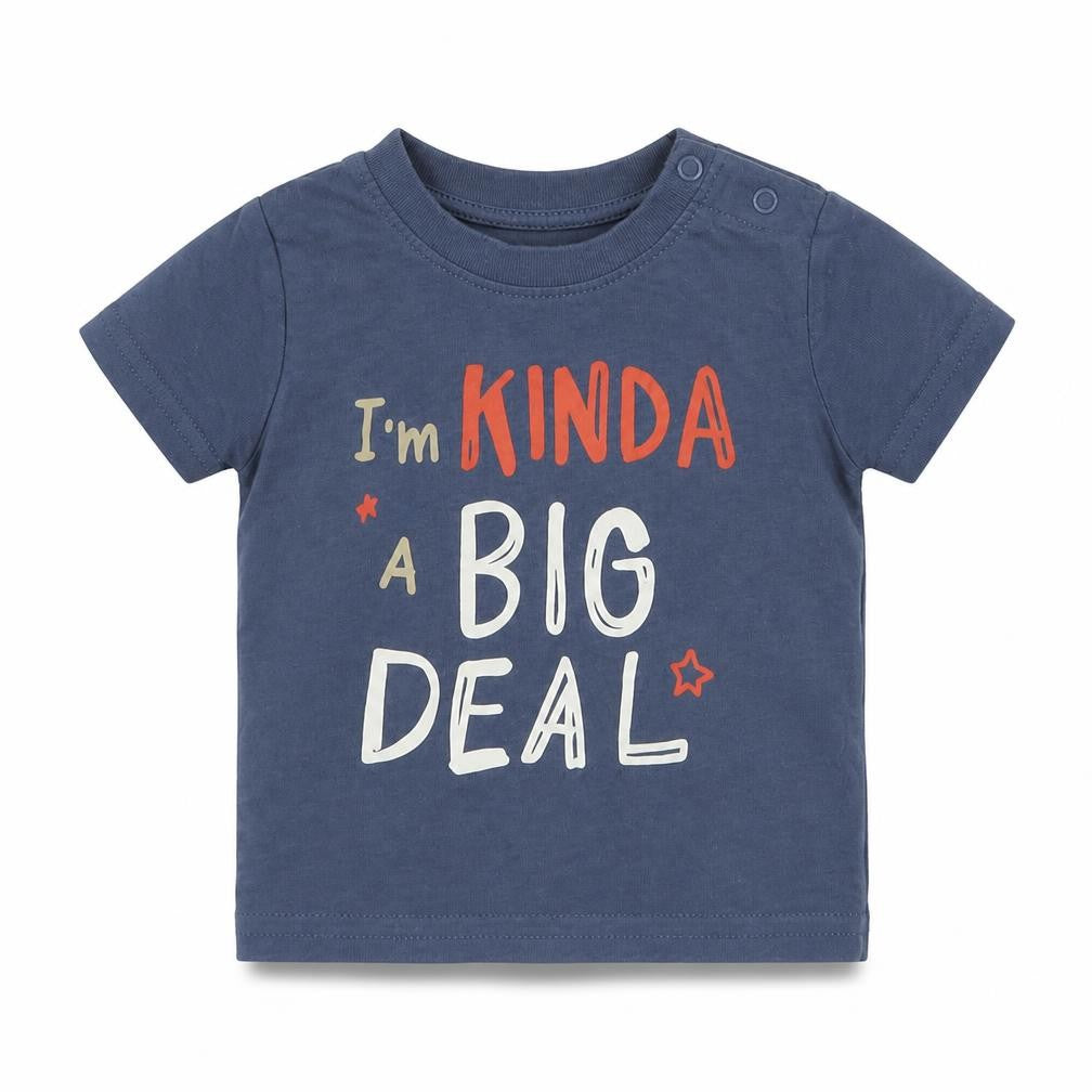 Primark Baby Blue  Cotton Basic T-Shirt Size 0-3 Months Crew Neck Snap - Big Deal
