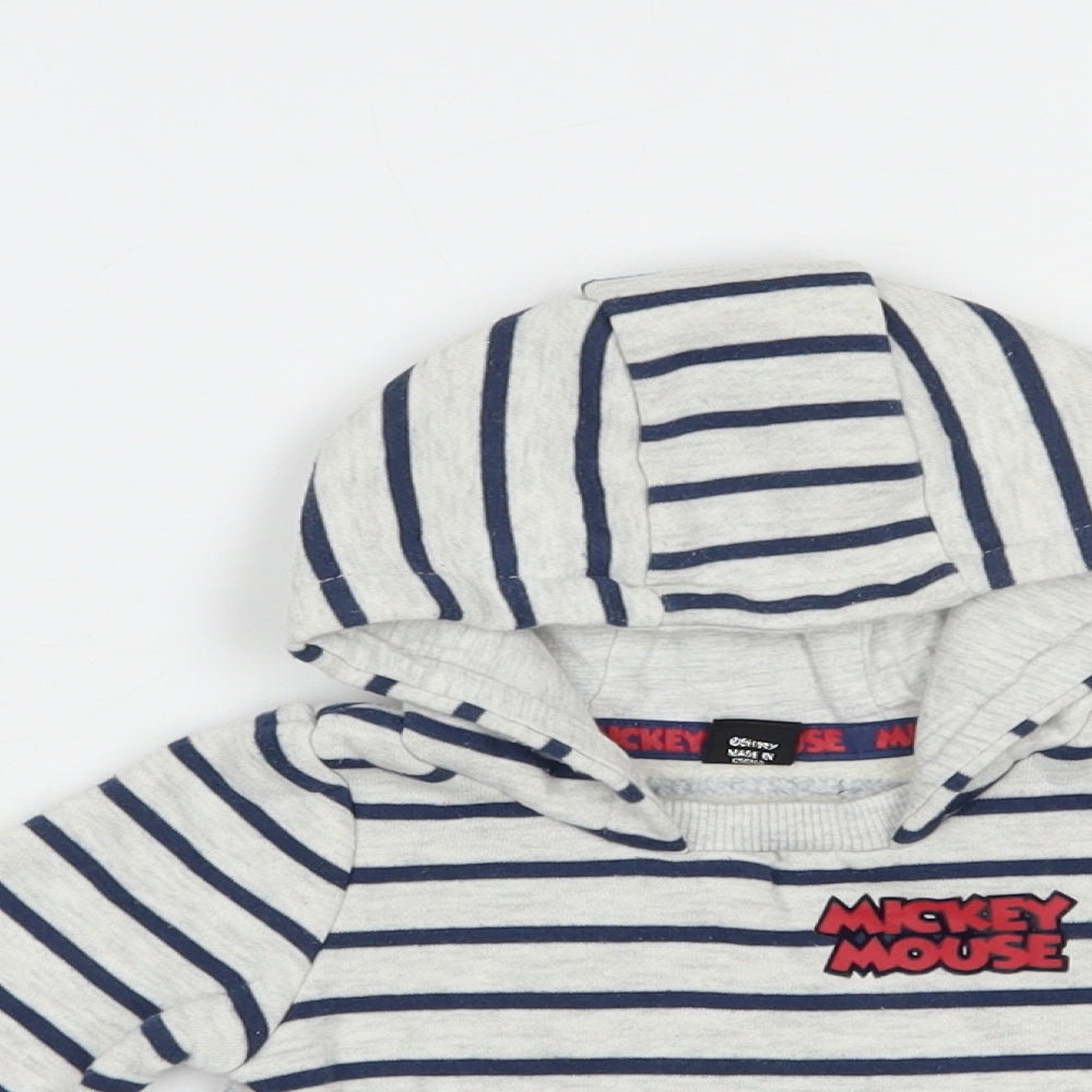 Primark Baby Grey Striped Cotton Pullover Jumper Size 3-6 Months  Pullover - Mickey Mouse