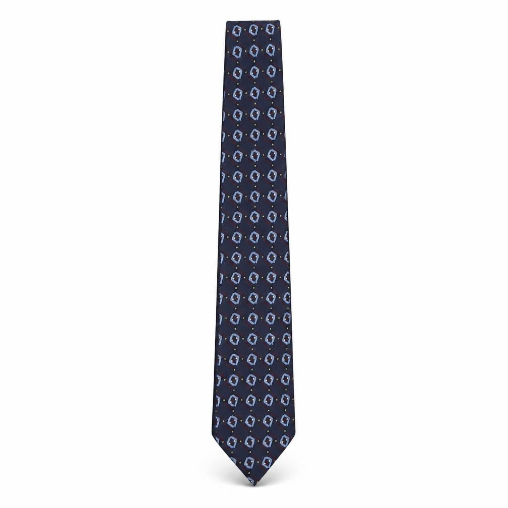 Frangi Mens Multicoloured Geometric Silk Pointed Tie One Size