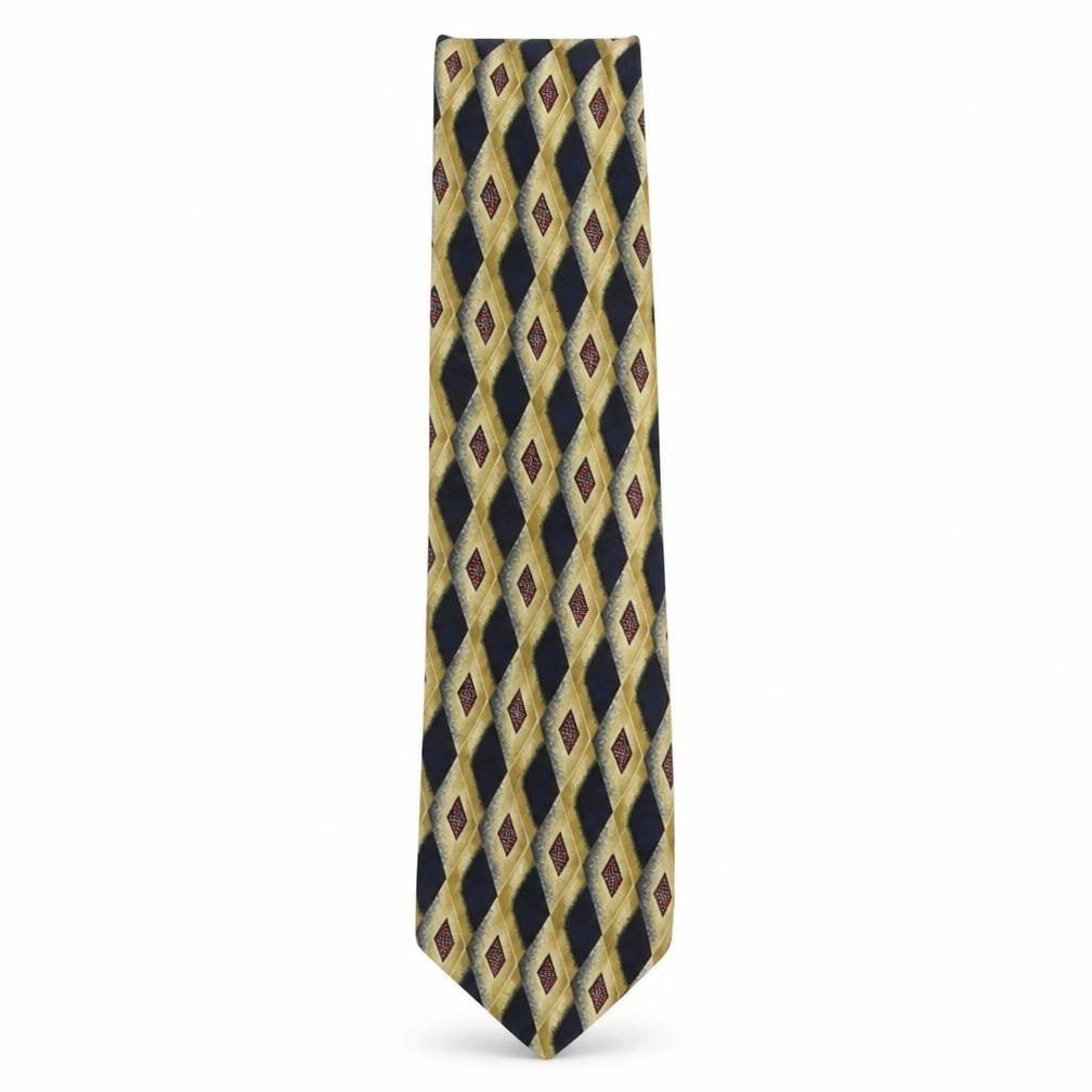 Lloyd Attree & Smith Mens Multicoloured Geometric Silk Pointed Tie One Size