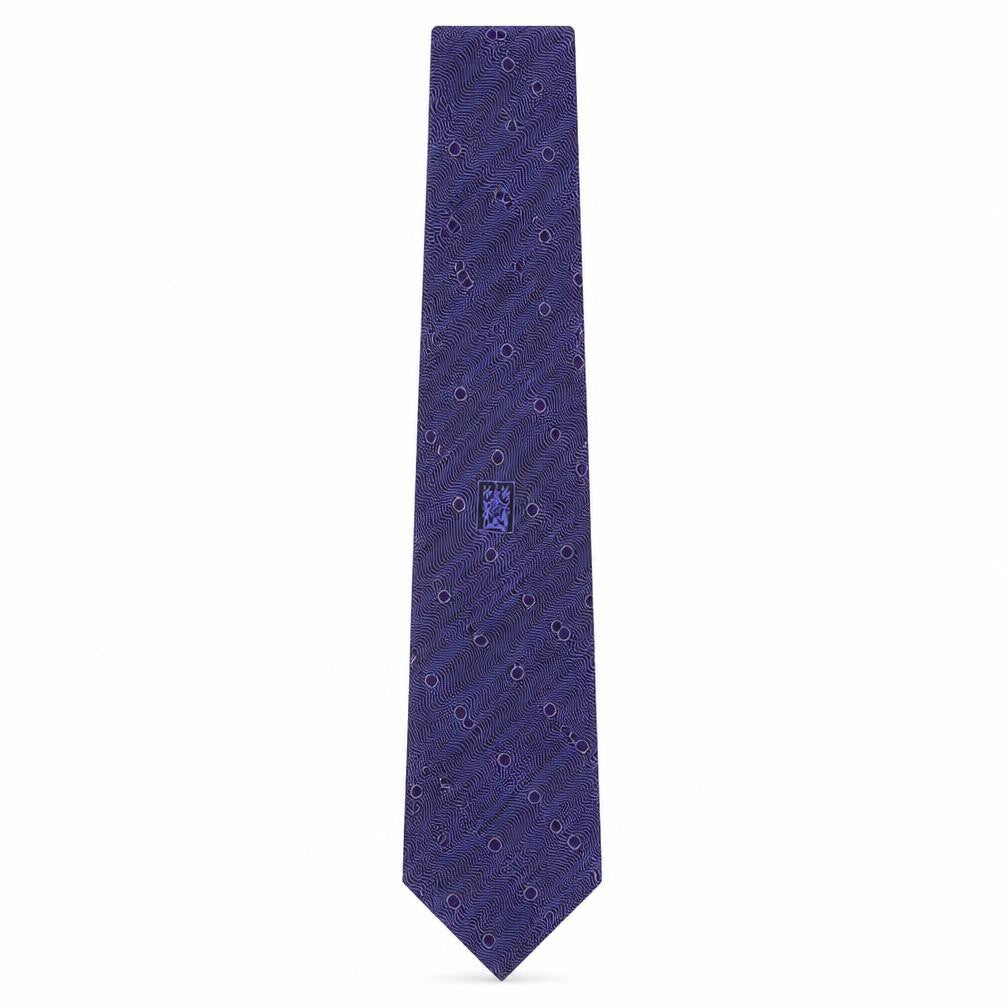 Marks and Spencer Mens Blue Geometric Silk Pointed Tie One Size