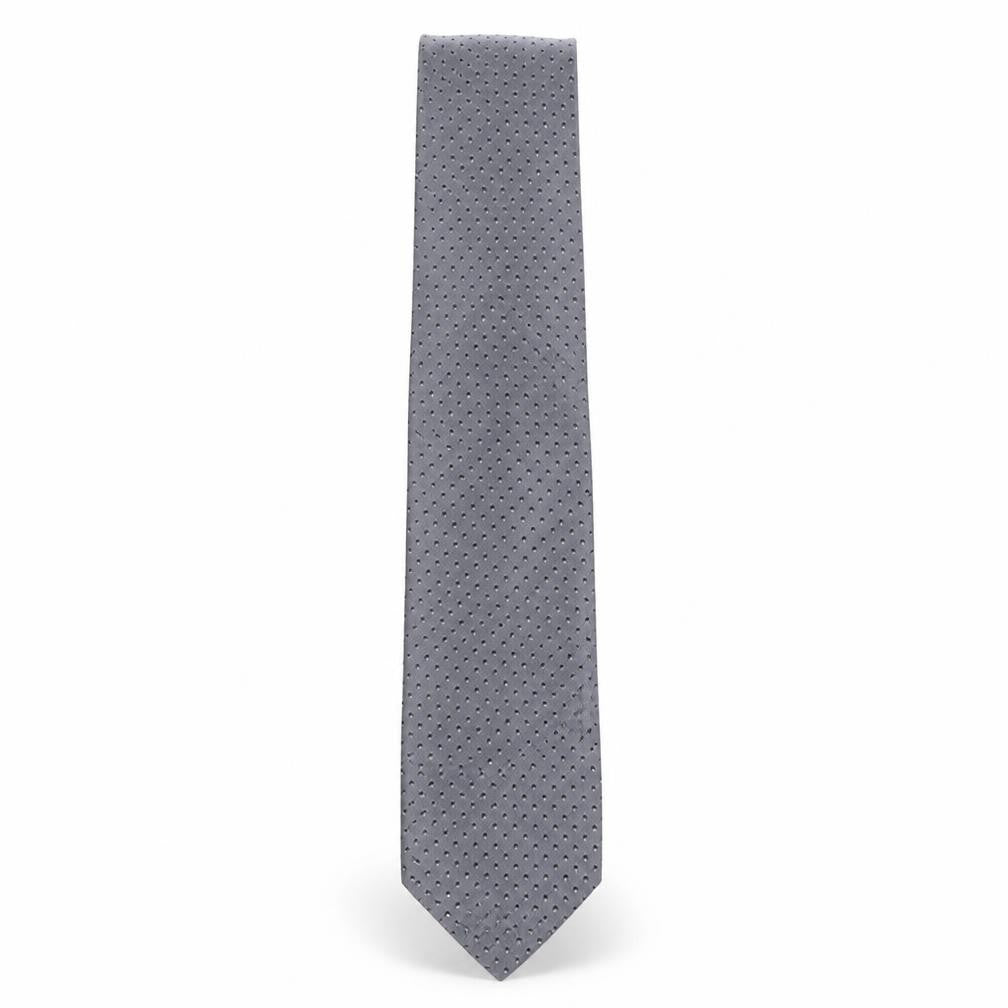 Van Girls Mens Grey Polka Dot Silk Pointed Tie One Size