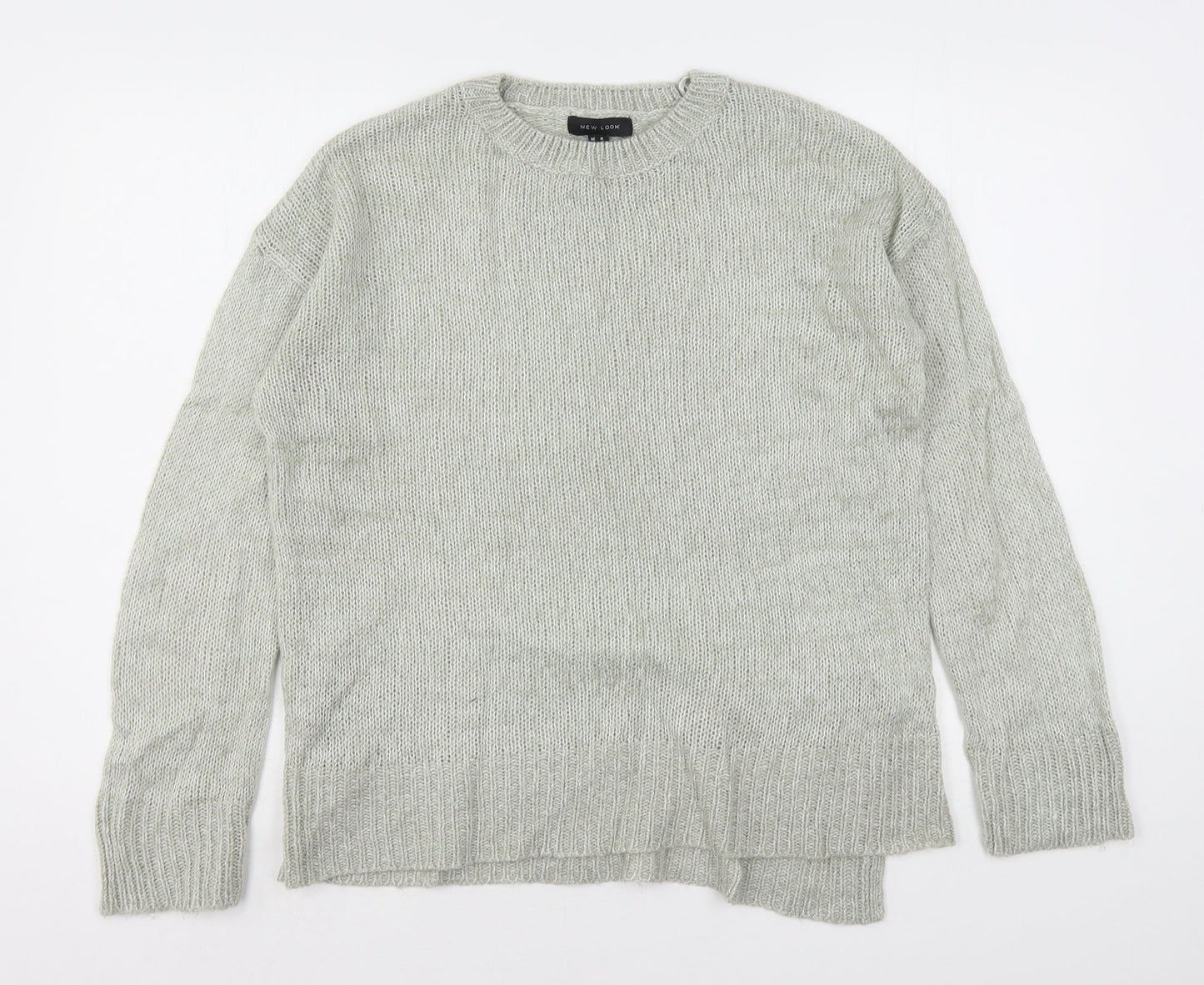 New Look Womens Grey Round Neck  Acrylic Pullover Jumper Size M