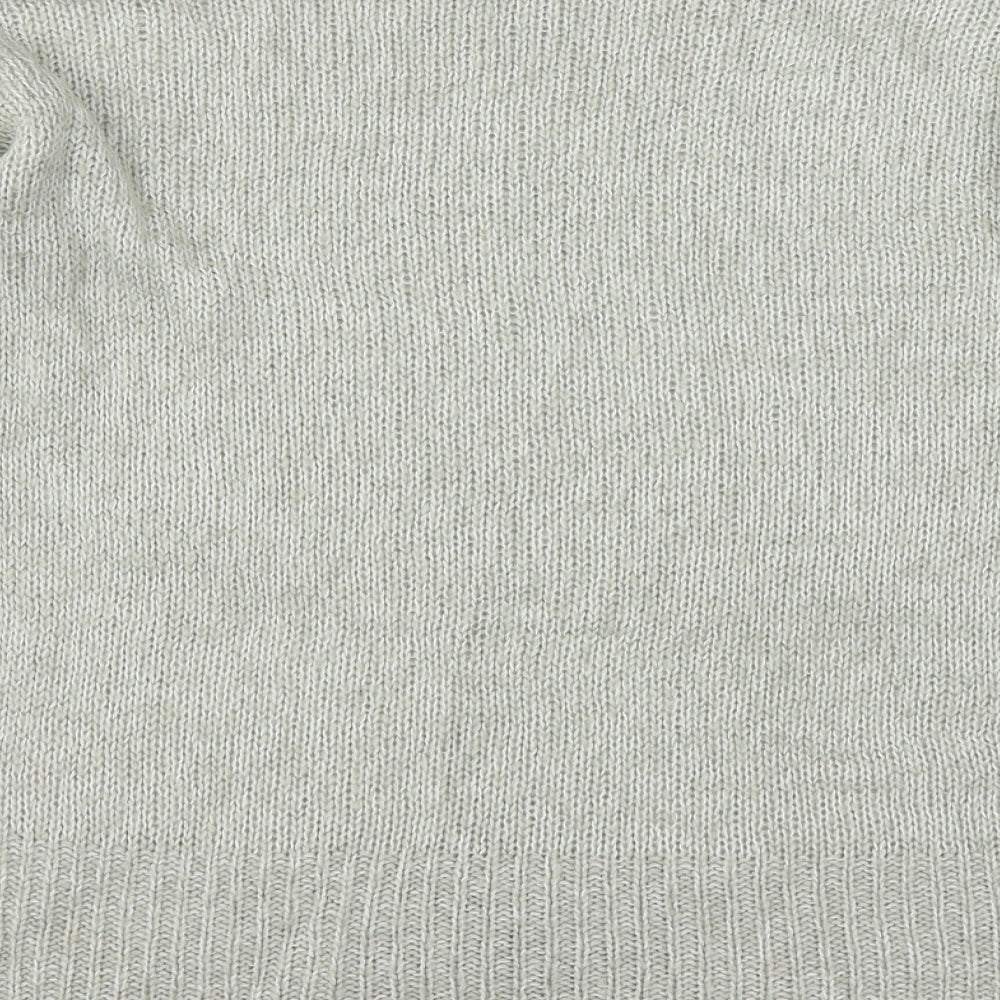 New Look Womens Grey Round Neck  Acrylic Pullover Jumper Size M