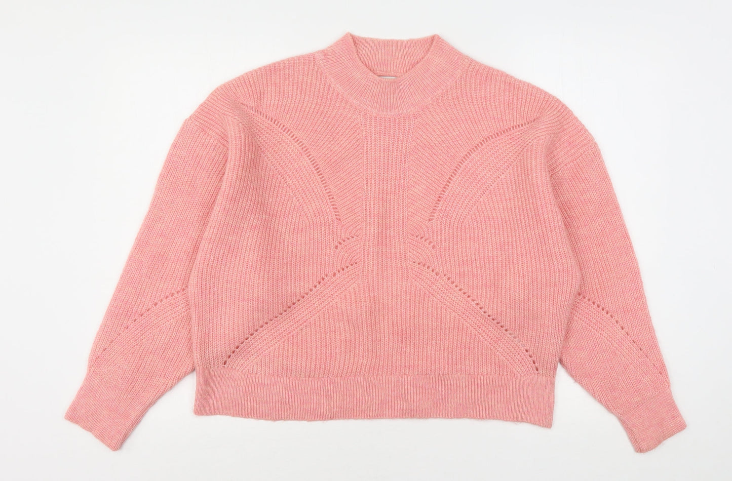 Sonder Womens Pink Round Neck  Acrylic Pullover Jumper Size 12