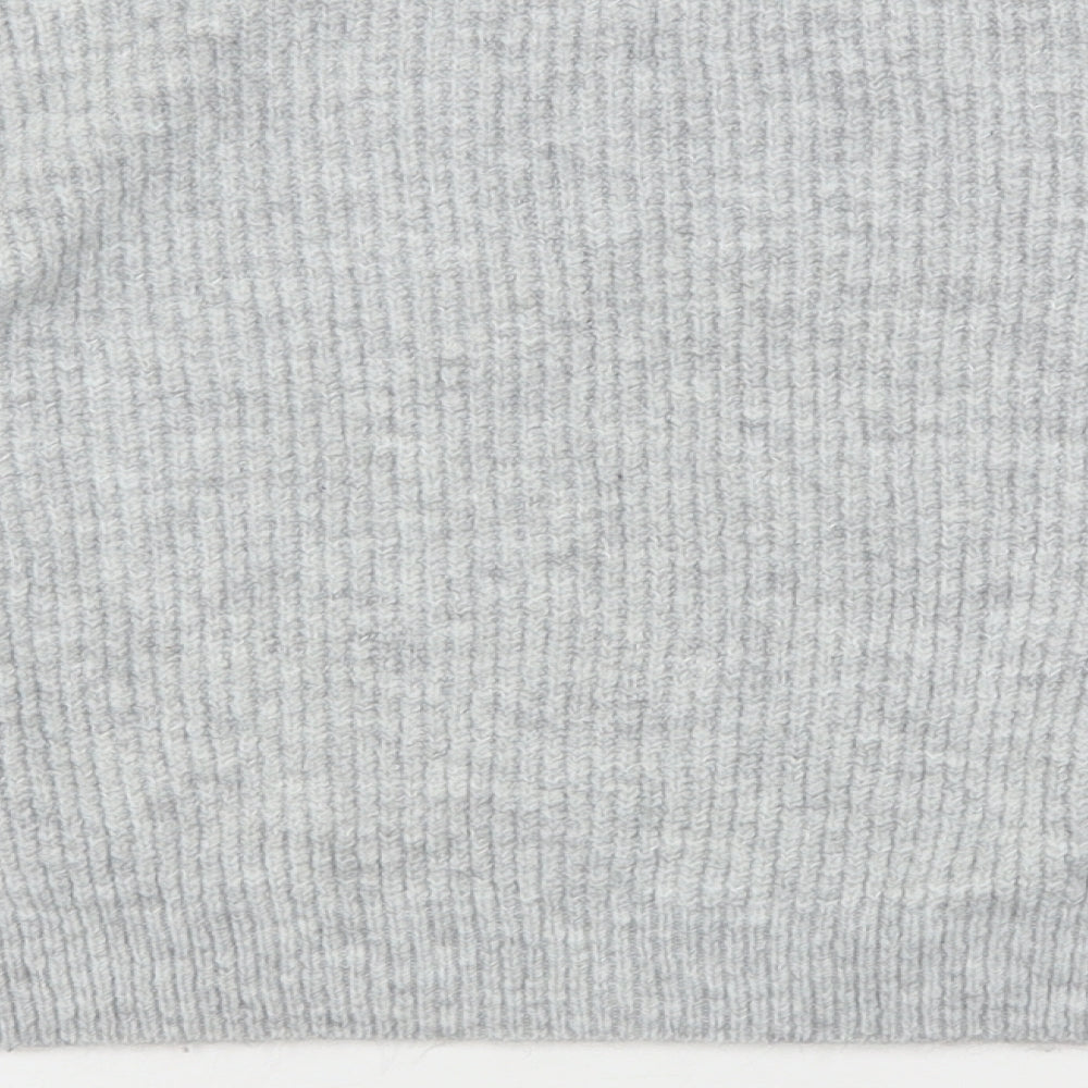 Topshop Womens Grey Round Neck  Acrylic Pullover Jumper Size S