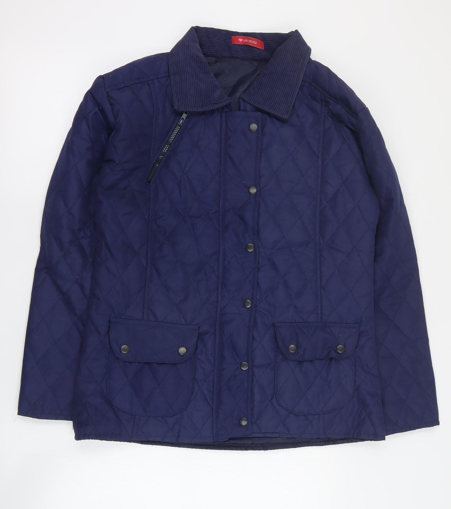 Influence Womens Blue   Quilted Coat Size 10  Snap