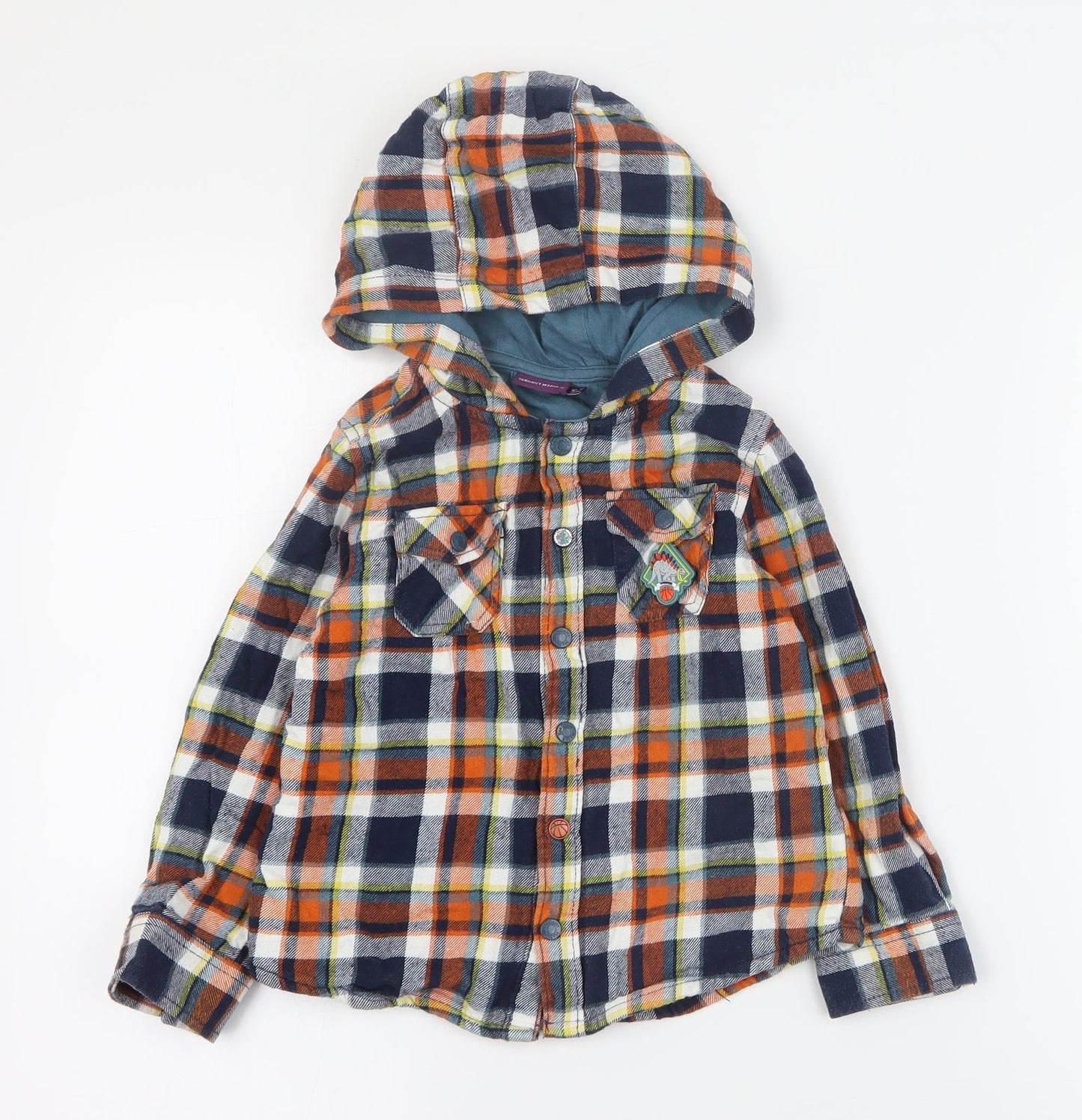 Sergent Major Boys Blue Plaid  Jacket  Size 5 Years  Snap