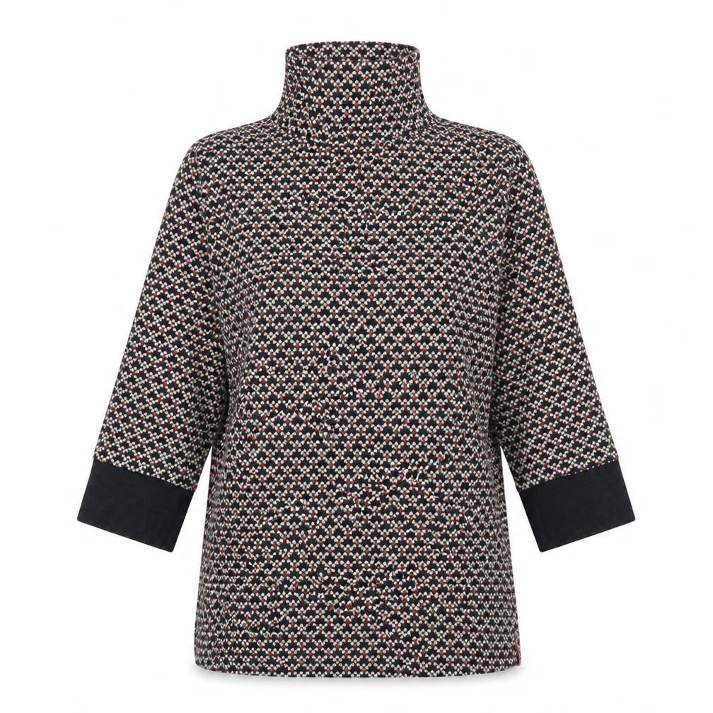 NEXT Womens Multicoloured High Neck Geometric Cotton Pullover Jumper Size 10