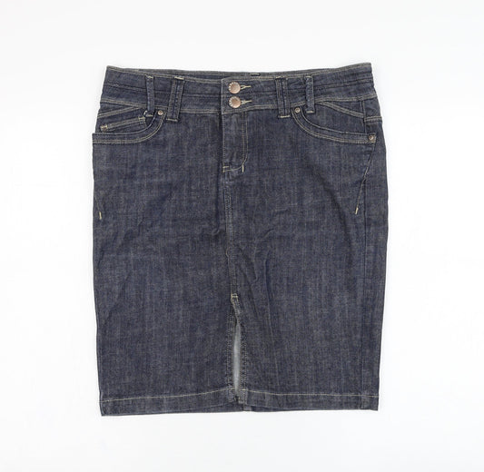 Yes Yes Womens Blue  Cotton Straight & Pencil  Size 12   Zip