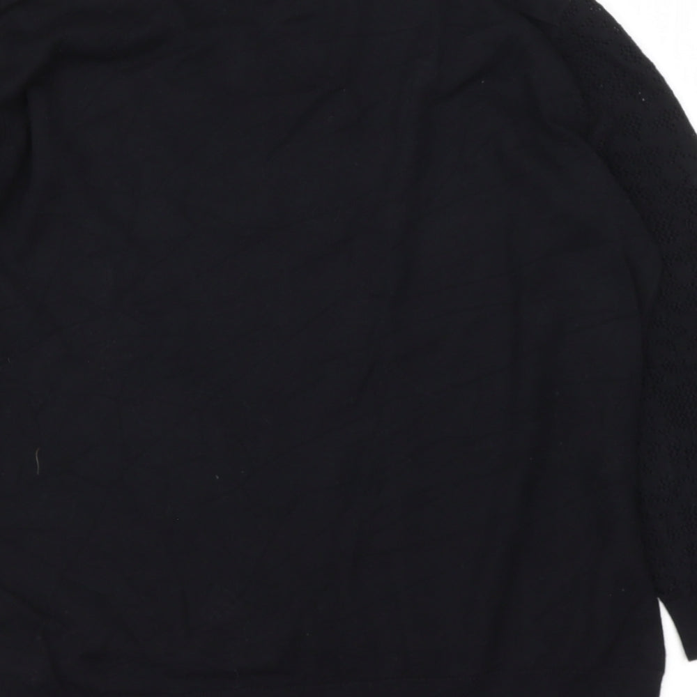 H&M Womens Black Roll Neck  Cotton Pullover Jumper Size M