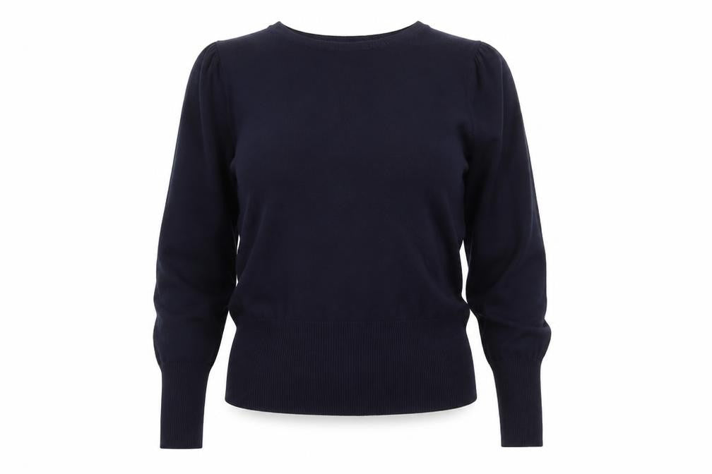 Marks and Spencer Womens Blue Round Neck  Viscose Pullover Jumper Size 12