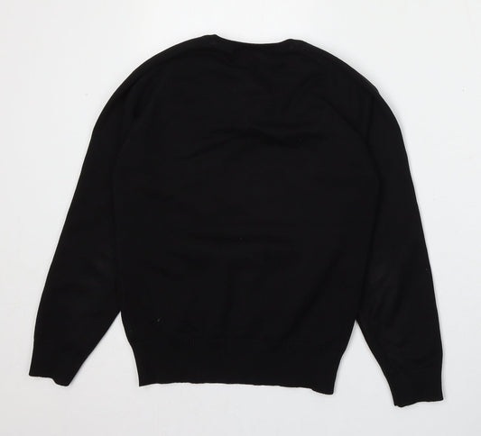 Trutex Womens Black  Acrylic Pullover Sweatshirt Size 2XS
