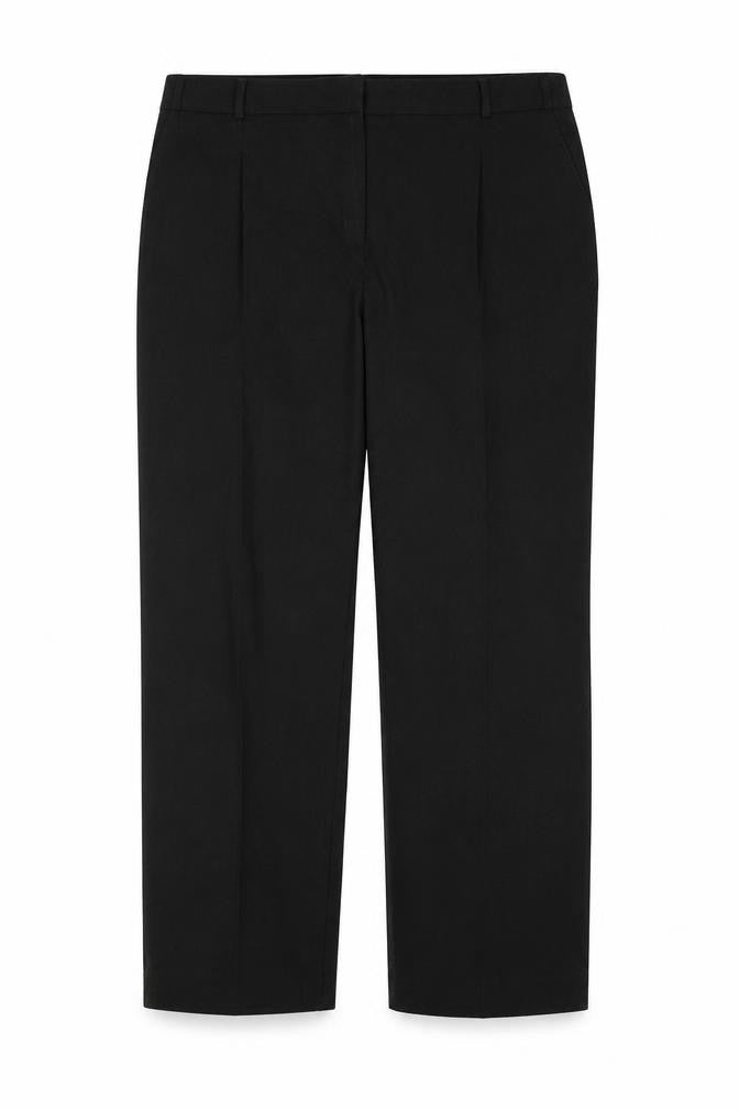 Marks and Spencer Womens Black  Polyester Trousers  Size 44 L28 in Regular Button