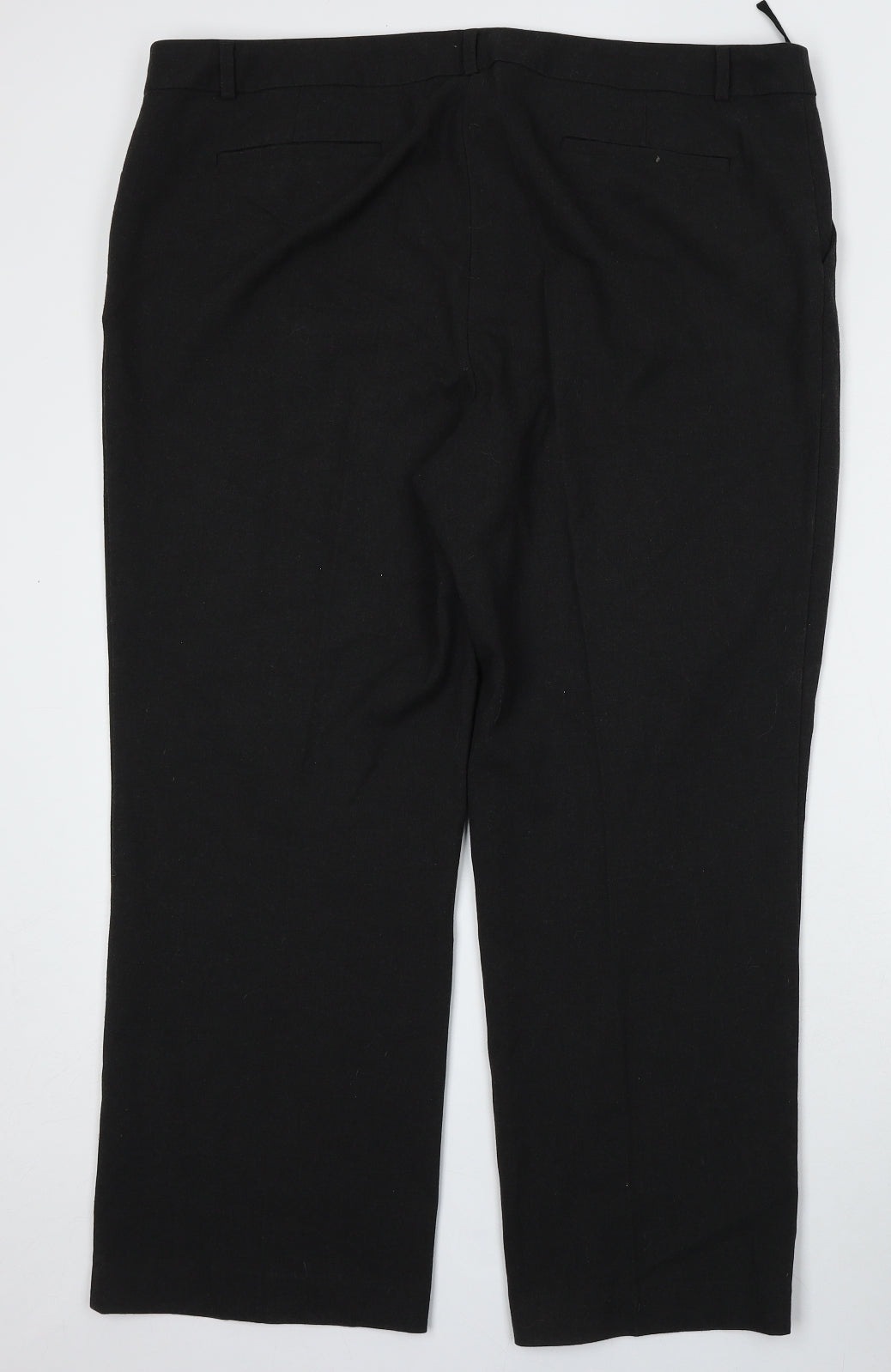 Marks and Spencer Womens Black  Polyester Trousers  Size 44 L28 in Regular Button