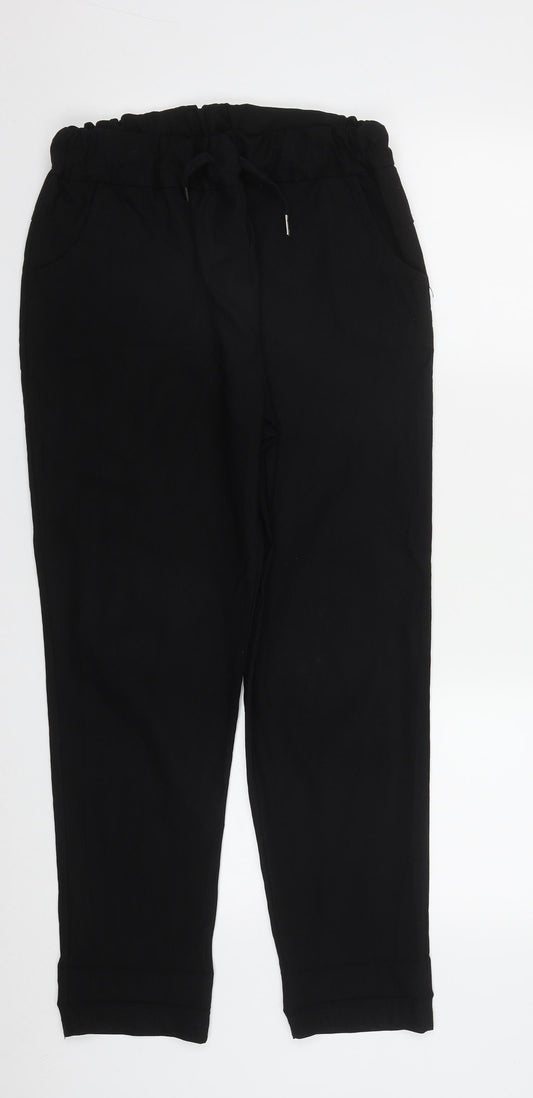 Preworn Womens Black  Viscose Trousers  Size 3XL L27 in Regular Drawstring