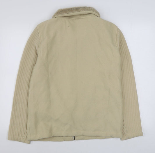 Anne De Lancay Womens Beige   Jacket  Size M  Zip