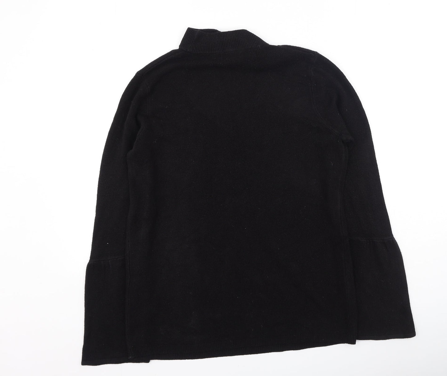 Papaya Womens Black V-Neck  Acrylic Pullover Jumper Size M