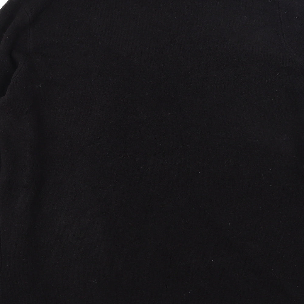 Papaya Womens Black V-Neck  Acrylic Pullover Jumper Size M