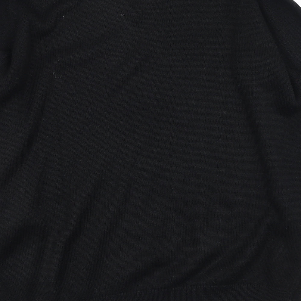st bernard Womens Black V-Neck  Acrylic Pullover Jumper Size 40