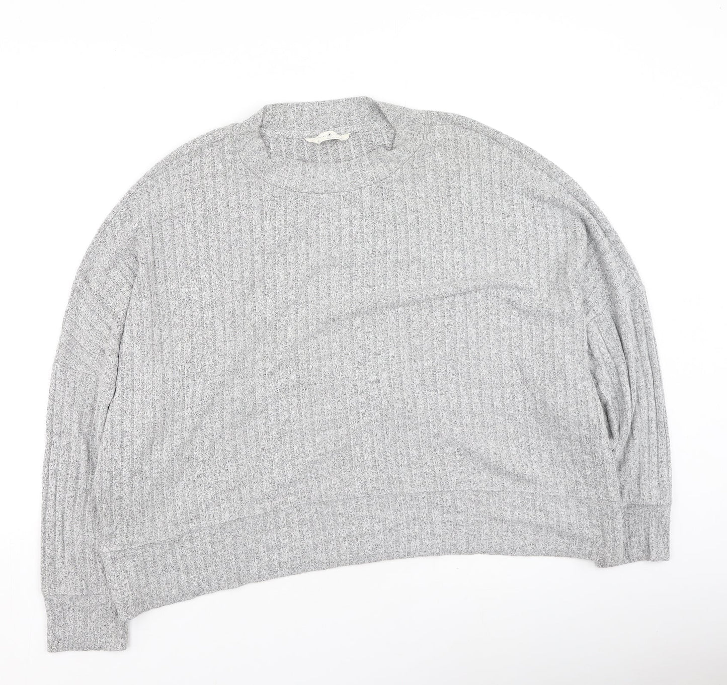 Marks and Spencer Womens Grey Round Neck  Polyester Pullover Jumper Size 16