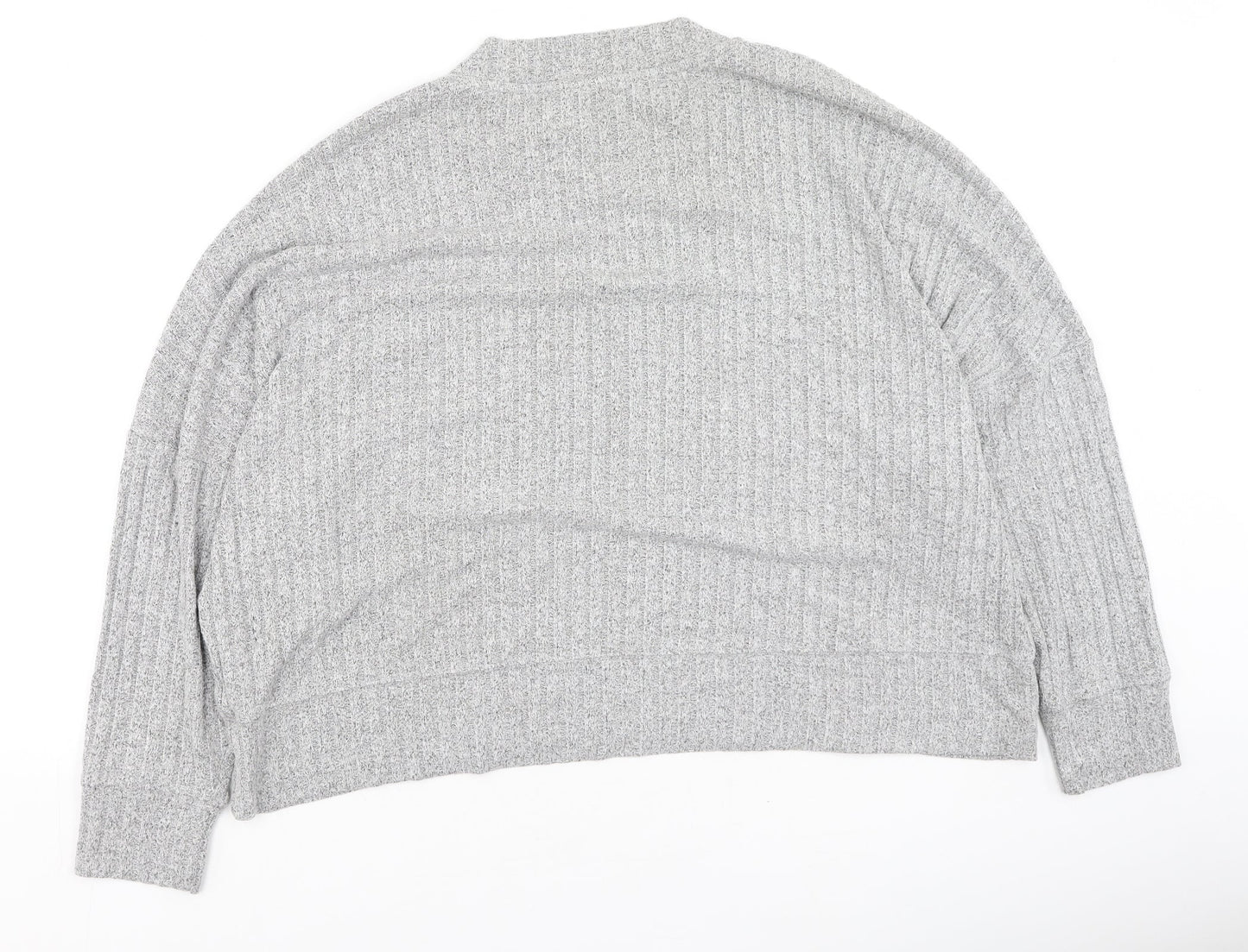 Marks and Spencer Womens Grey Round Neck  Polyester Pullover Jumper Size 16