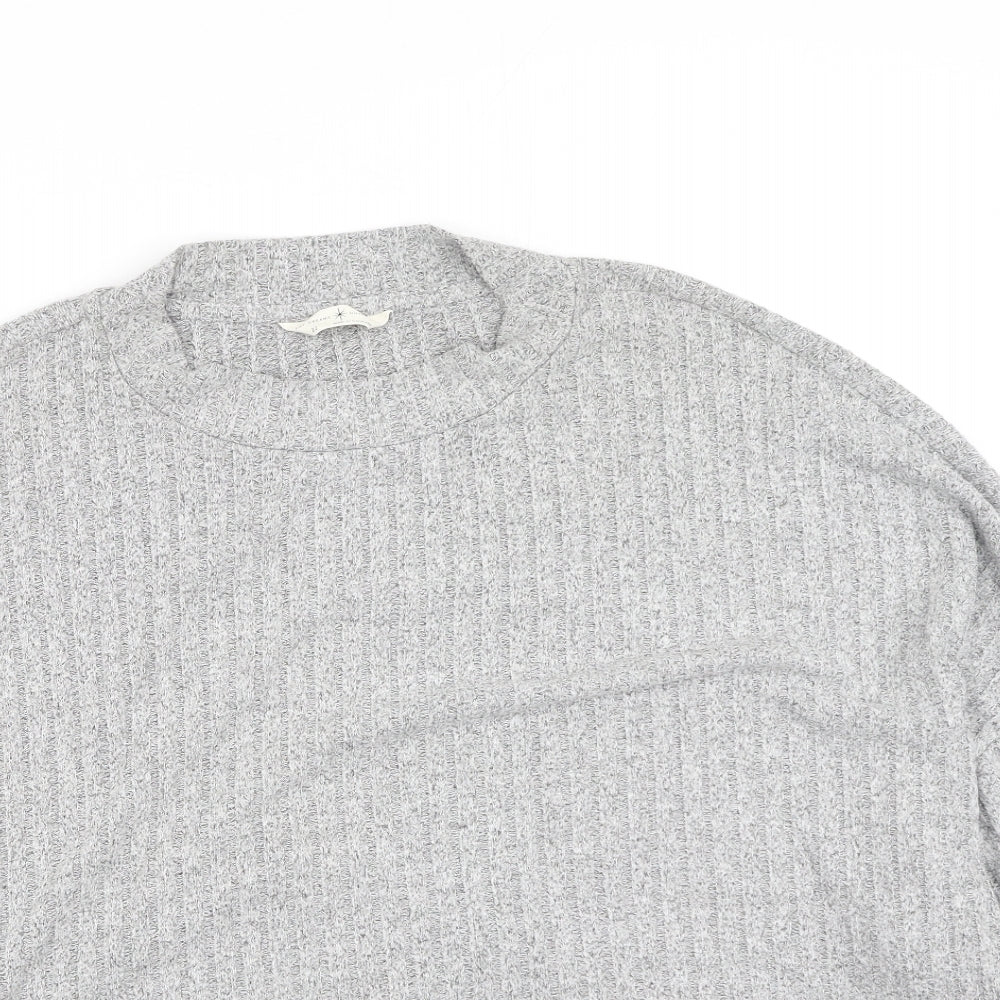 Marks and Spencer Womens Grey Round Neck  Polyester Pullover Jumper Size 16