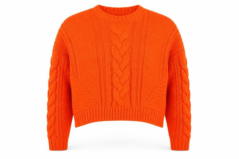 Divided Womens Orange Round Neck  Acrylic Pullover Jumper Size L