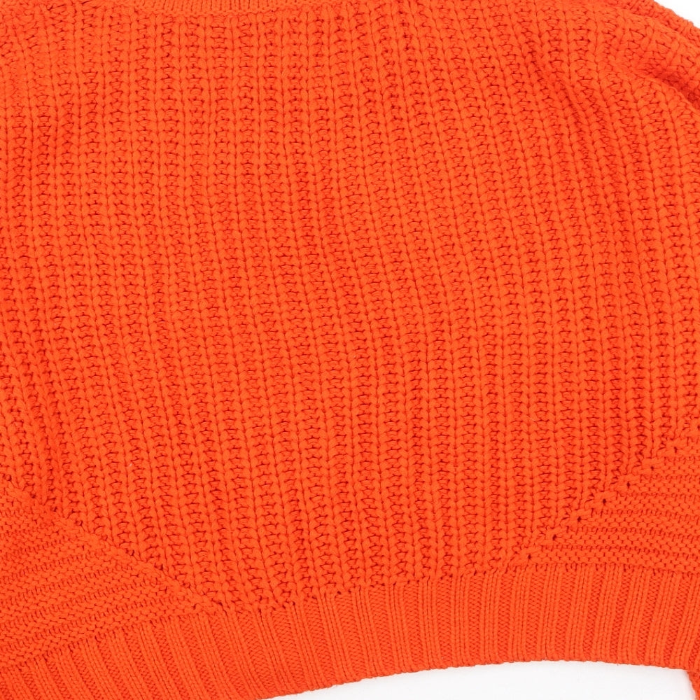 Divided Womens Orange Round Neck  Acrylic Pullover Jumper Size L