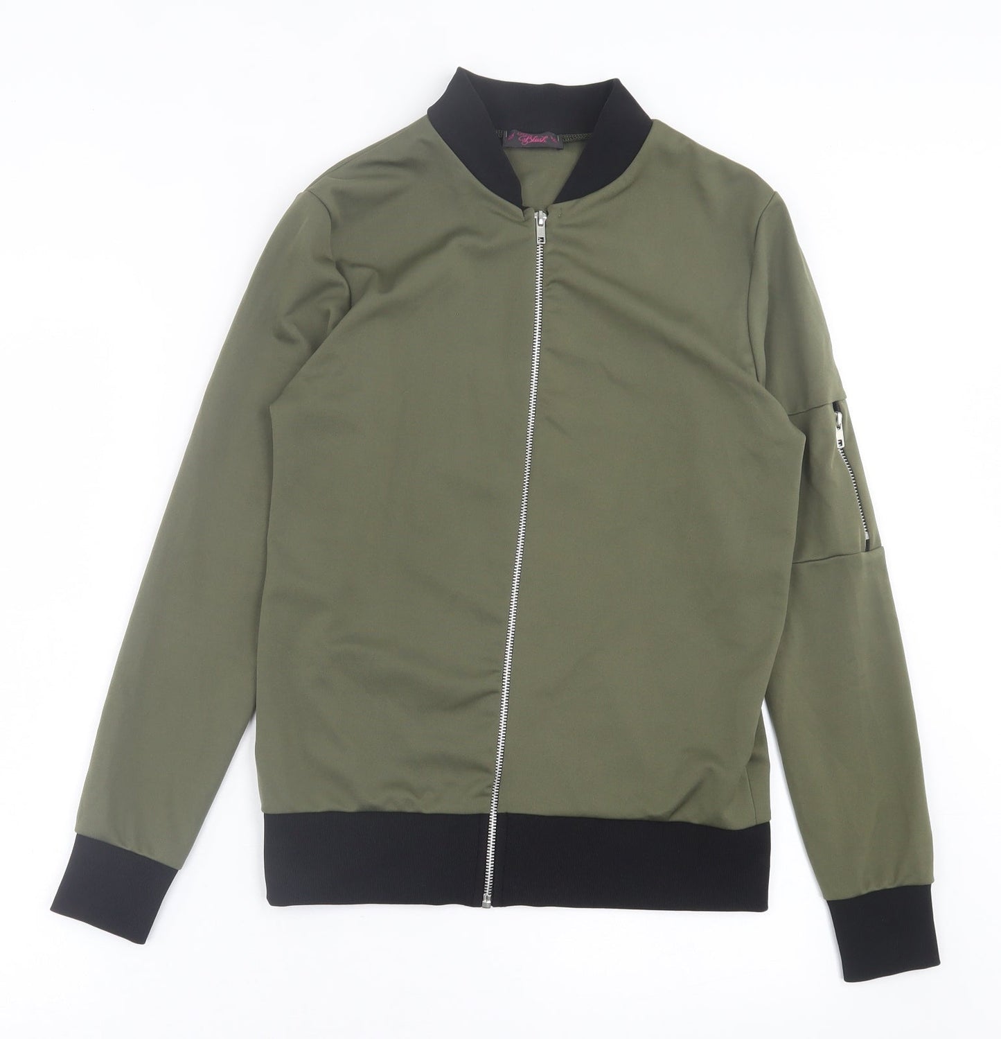 Miss Blush Womens Green   Bomber Jacket Jacket Size 10  Zip