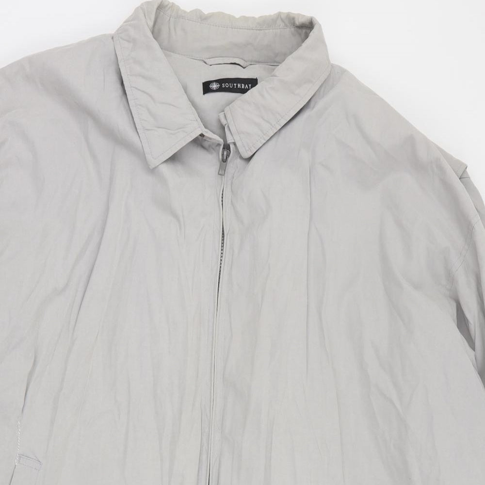 South Bay Mens Grey   Pea Coat Coat Size XL  Zip