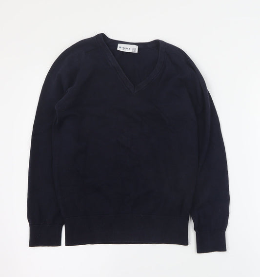 Trutex Boys Blue V-Neck  Cotton Pullover Jumper Size 2XS  Pullover