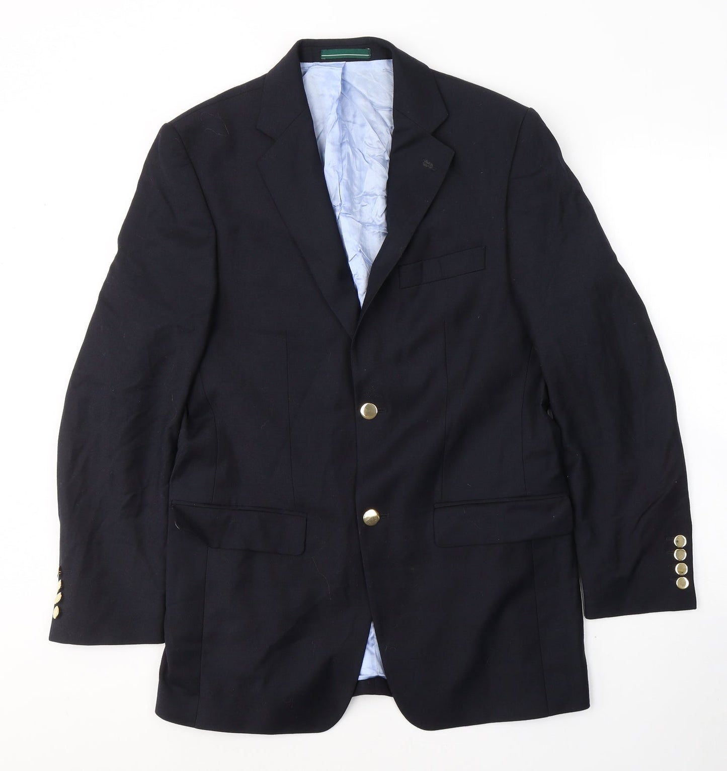 Greenwoods Mens Blue  Wool Jacket Suit Jacket Size S